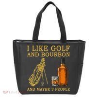I Like Golf And Bourbon And Maybe 3 People Funny Golf Tote Bag thumb 0
