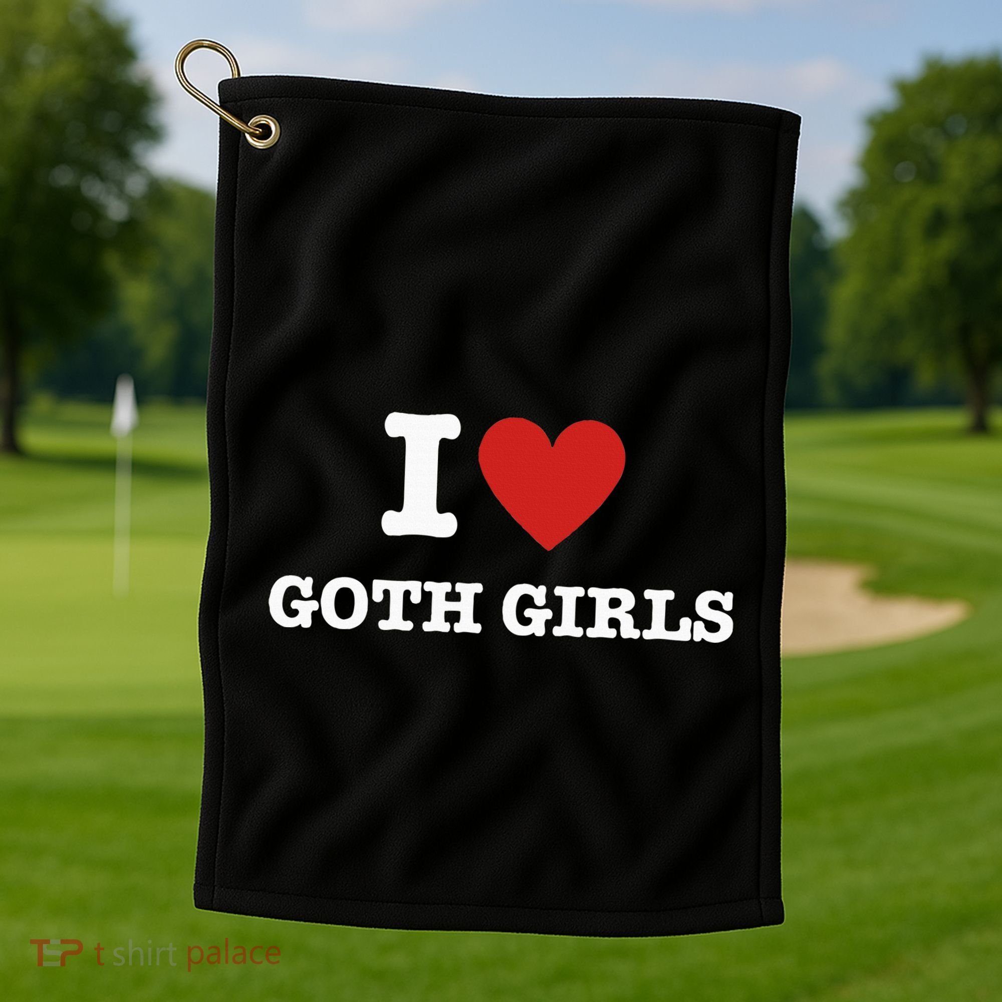 I Love Goth Golf Towel