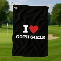 I Love Goth Golf Towel thumb 1