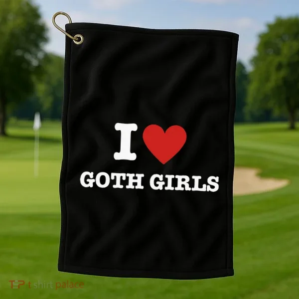 I Love Goth Golf Towel