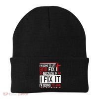 I Let God Fix It Because If I Fix It I'm Going To Jail Retro Beanie thumb 0