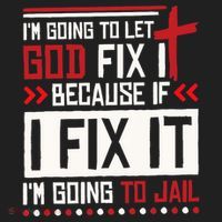 I Let God Fix It Because If I Fix It I'm Going To Jail Retro Beanie thumb 2
