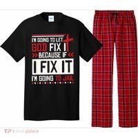 I Let God Fix It Because If I Fix It I'm Going To Jail Retro Pajama Set thumb 0