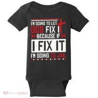 I Let God Fix It Because If I Fix It I'm Going To Jail Retro Baby Bodysuit thumb 0