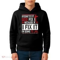 I Let God Fix It Because If I Fix It I'm Going To Jail Retro Kids Hoodie thumb 4