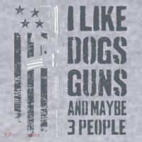 I Like Guns Dogs And Maybe 3 People Funny Dog Lover Gun Women's Racerback Cropped Tank thumb 2