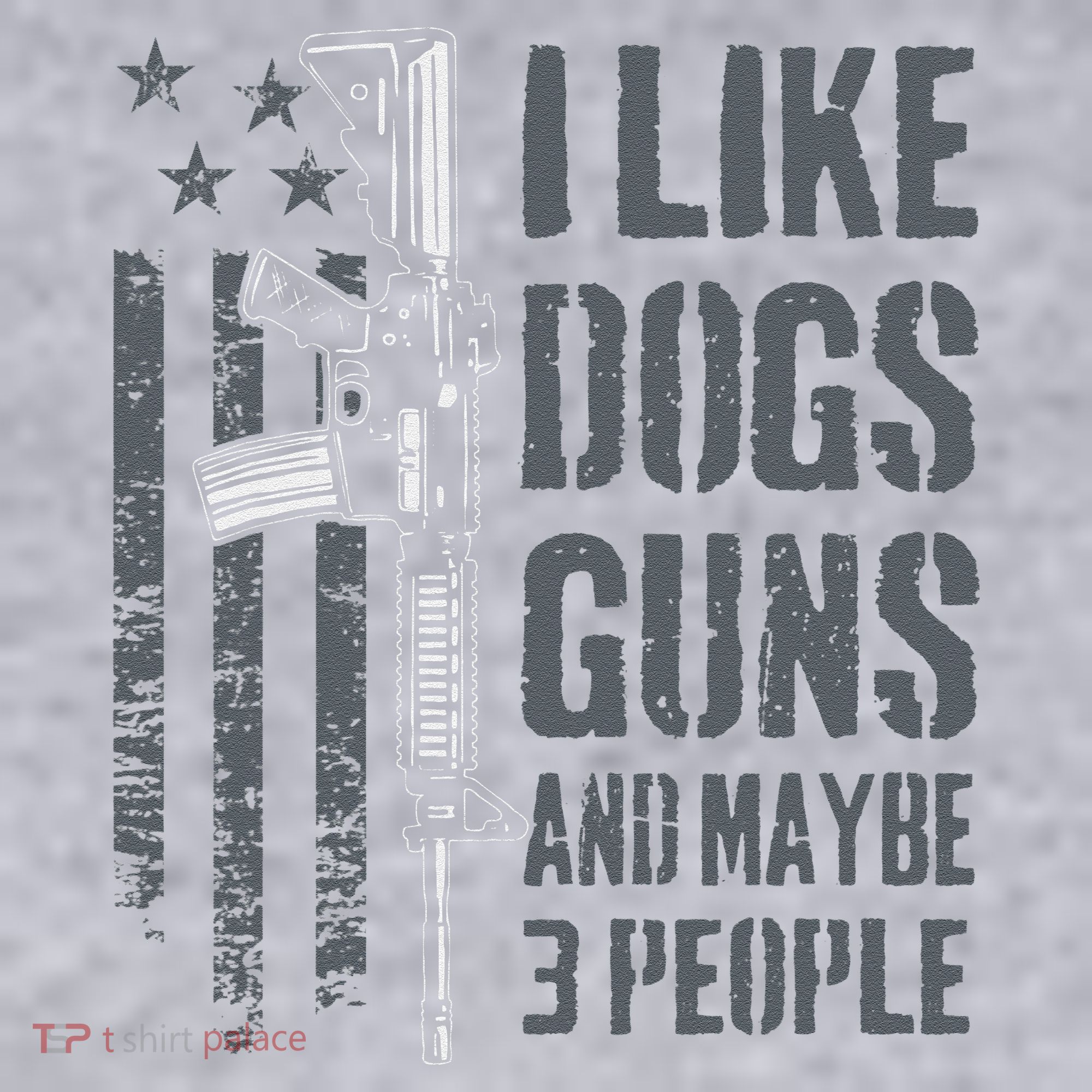 I Like Guns Dogs And Maybe 3 People Funny Dog Lover Gun Women's Racerback Cropped Tank