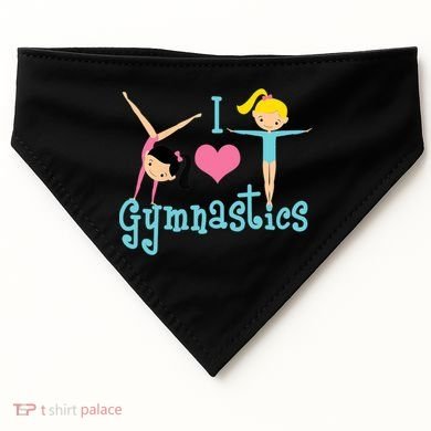 I Love Gymnastics TShirt USA-Made Doggie Bandana