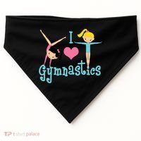 I Love Gymnastics TShirt USA-Made Doggie Bandana thumb 0