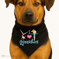 I Love Gymnastics TShirt USA-Made Doggie Bandana thumb 1