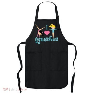 I Love Gymnastics TShirt Apron