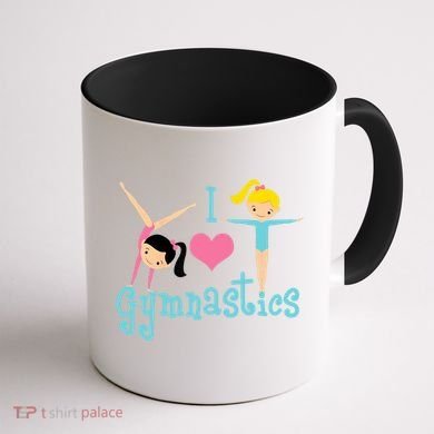 I Love Gymnastics TShirt Coffee Mug back