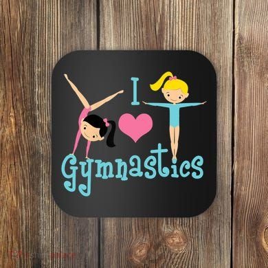 I Love Gymnastics TShirt Coaster