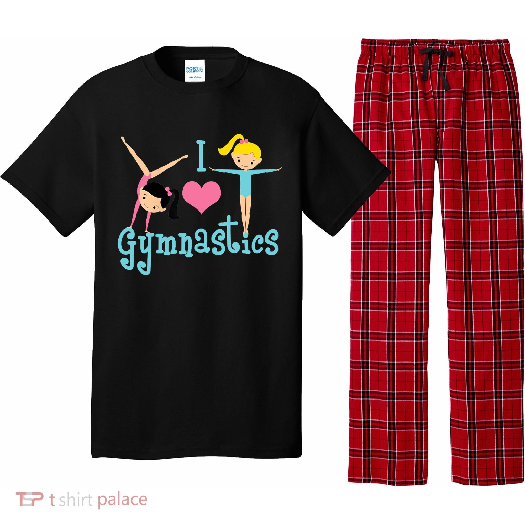 I Love Gymnastics TShirt Pajama Set