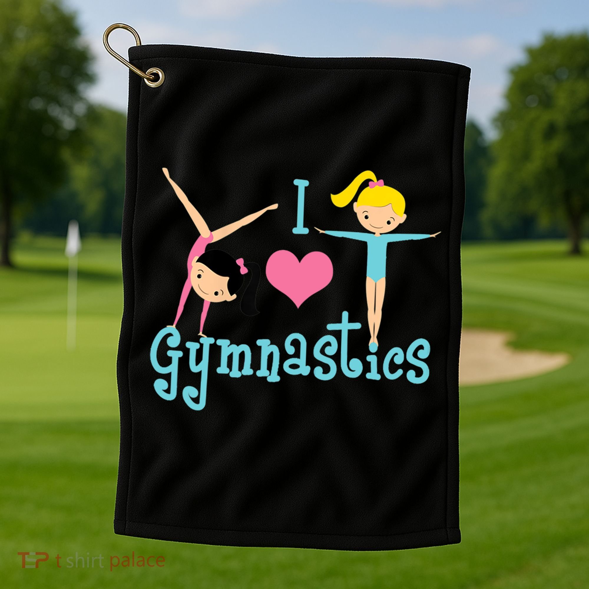 I Love Gymnastics TShirt Golf Towel