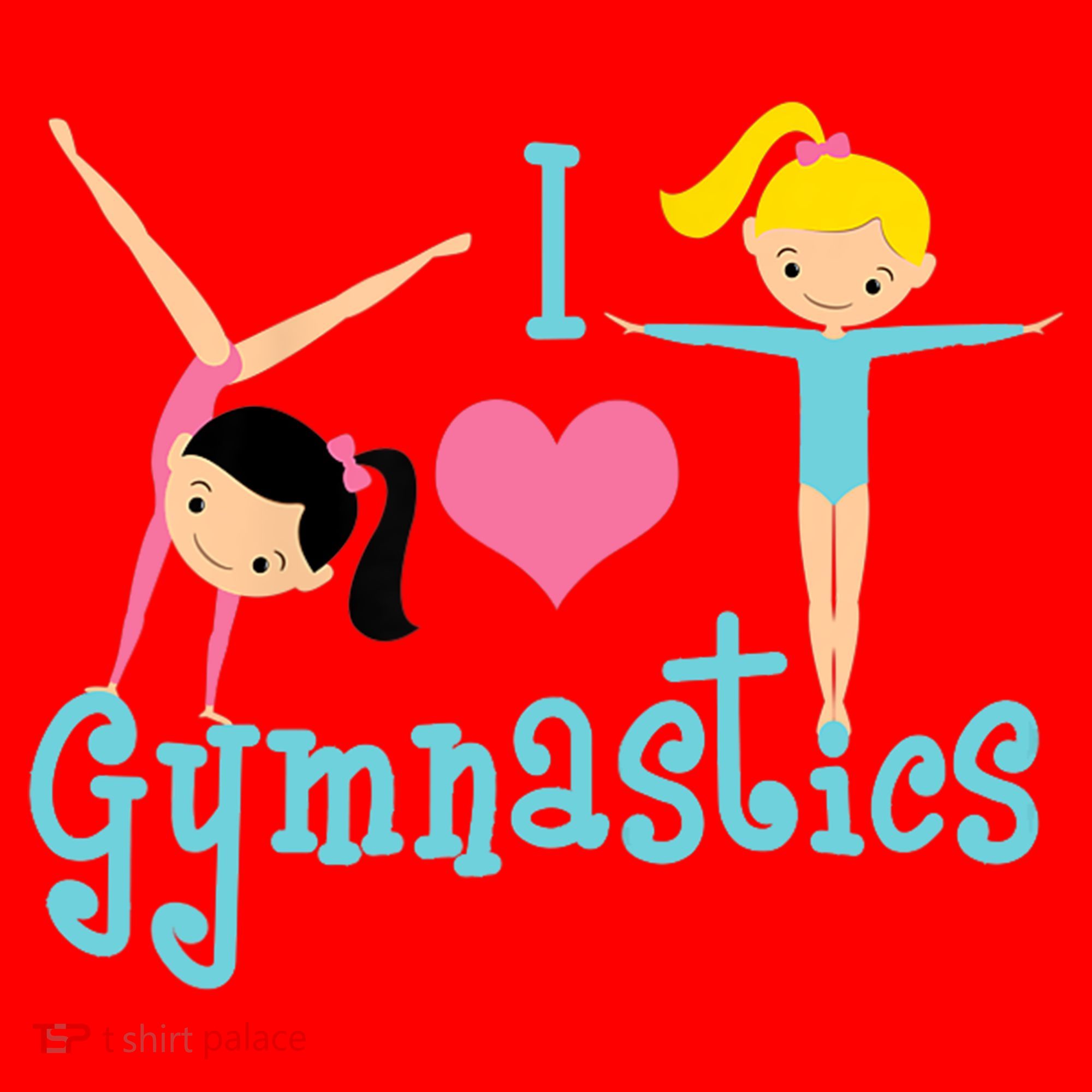 I Love Gymnastics TShirt Santa Hat
