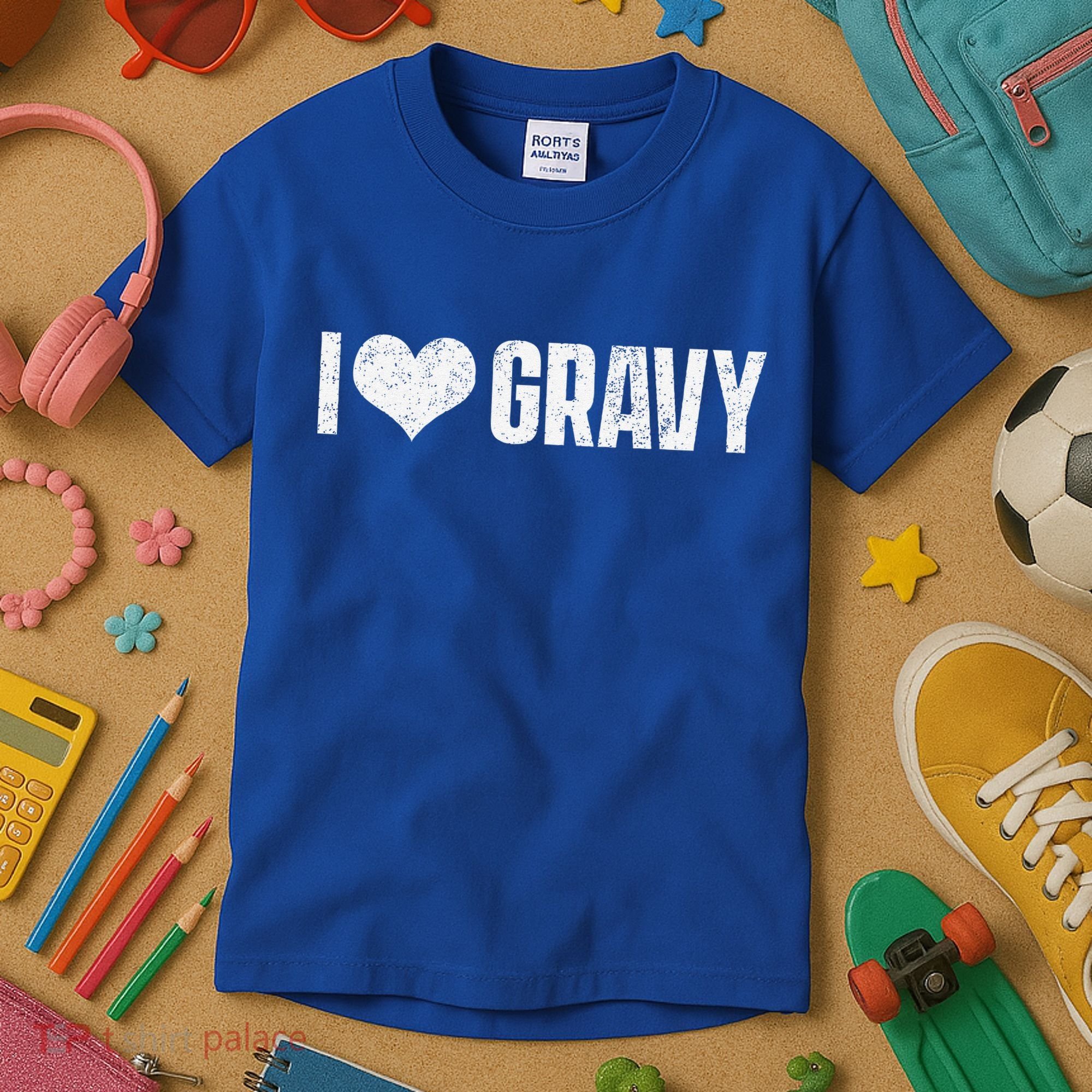 I Love Gravy Thanksgiving Kids T-Shirt