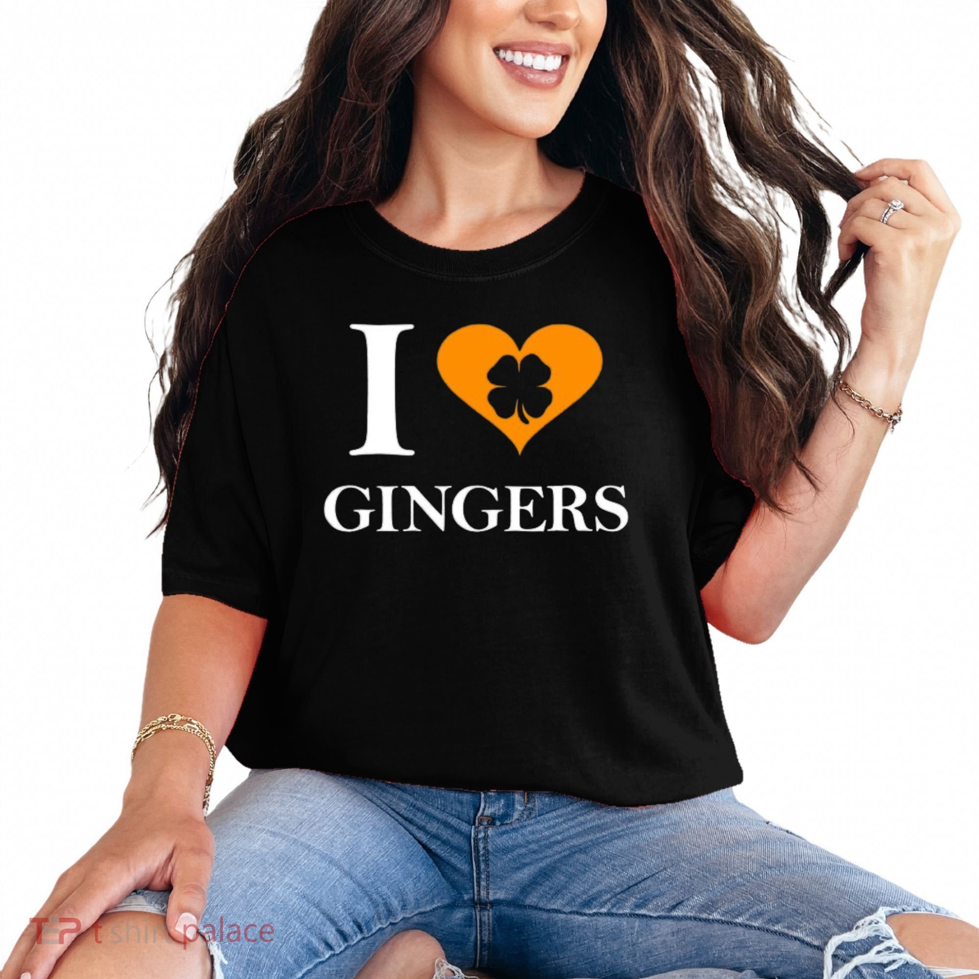 I Love Gingers Heart Shamrock Redhead Lover Comfort Colors T-Shirt