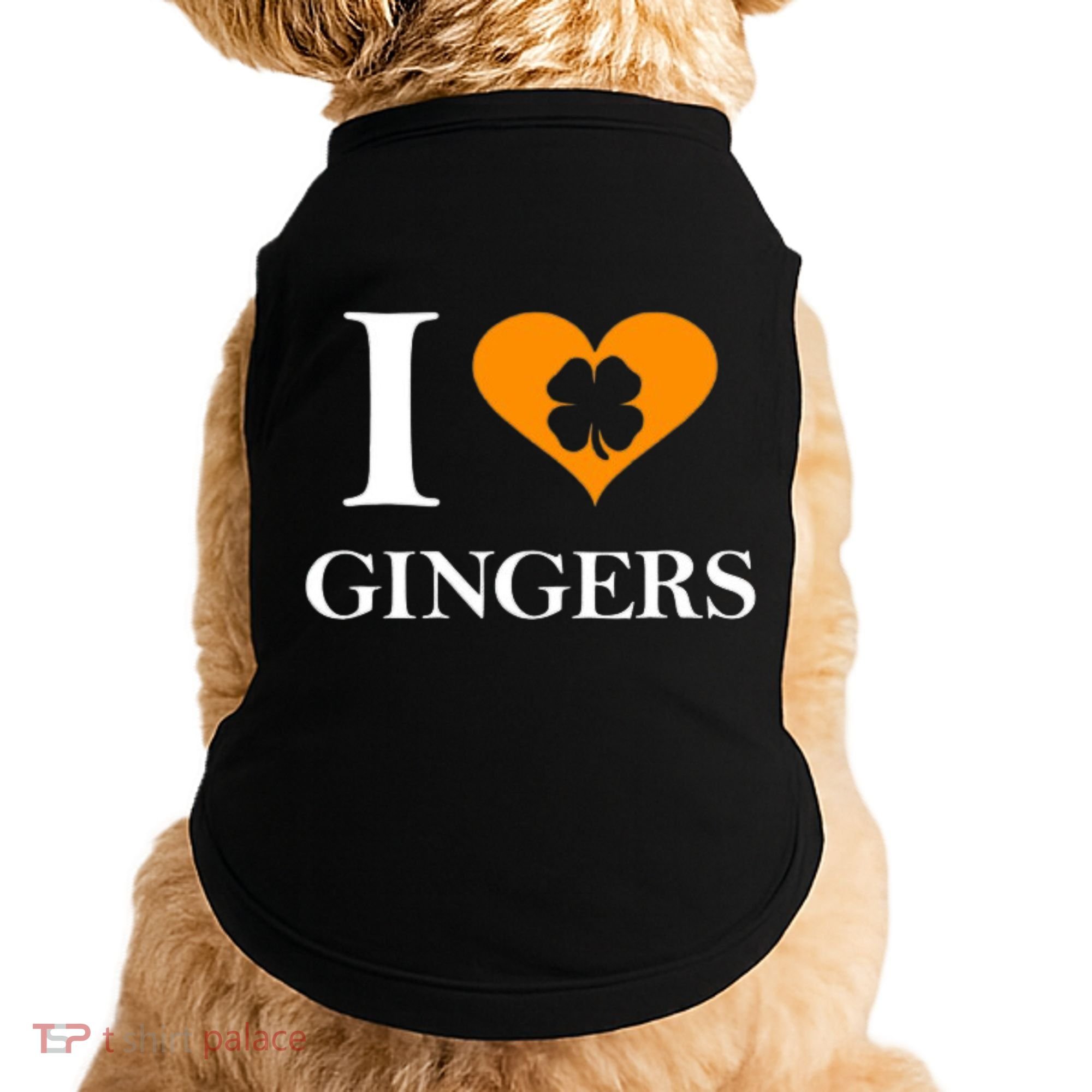 I Love Gingers Heart Shamrock Redhead Lover Doggie Tank