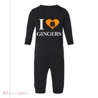 I Love Gingers Heart Shamrock Redhead Lover Infant Fleece One Piece thumb 0