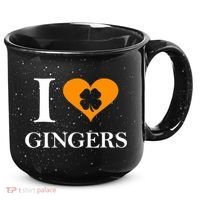 I Love Gingers Heart Shamrock Redhead Lover 15oz Campfire Ceramic Mug thumb 0