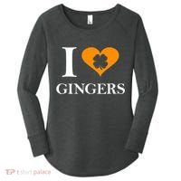 I Love Gingers Heart Shamrock Redhead Lover Women's Perfect Tri Tunic Long Sleeve Shirt thumb 0