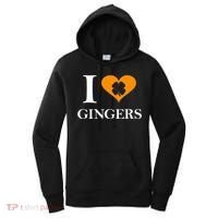 I Love Gingers Heart Shamrock Redhead Lover Women's Hoodie thumb 0