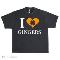 I Love Gingers Heart Shamrock Redhead Lover Urban Oversized Heavyweight T-Shirt thumb 0
