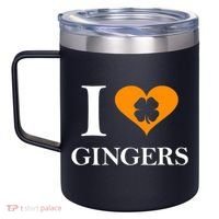 I Love Gingers Heart Shamrock Redhead Lover 12oz Stainless Steel Coffee Mug thumb 2