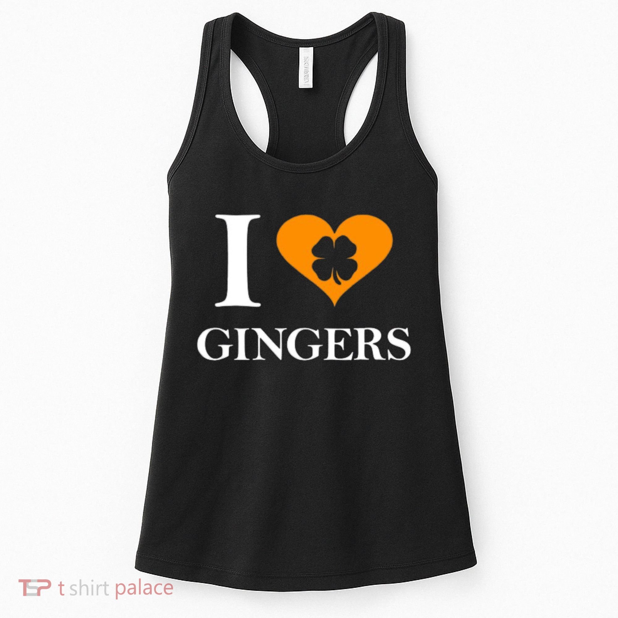 I Love Gingers Heart Shamrock Redhead Lover Women's Tank Top