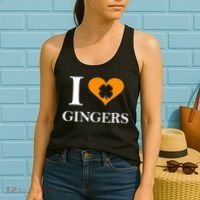 I Love Gingers Heart Shamrock Redhead Lover Women's Tank Top thumb 2