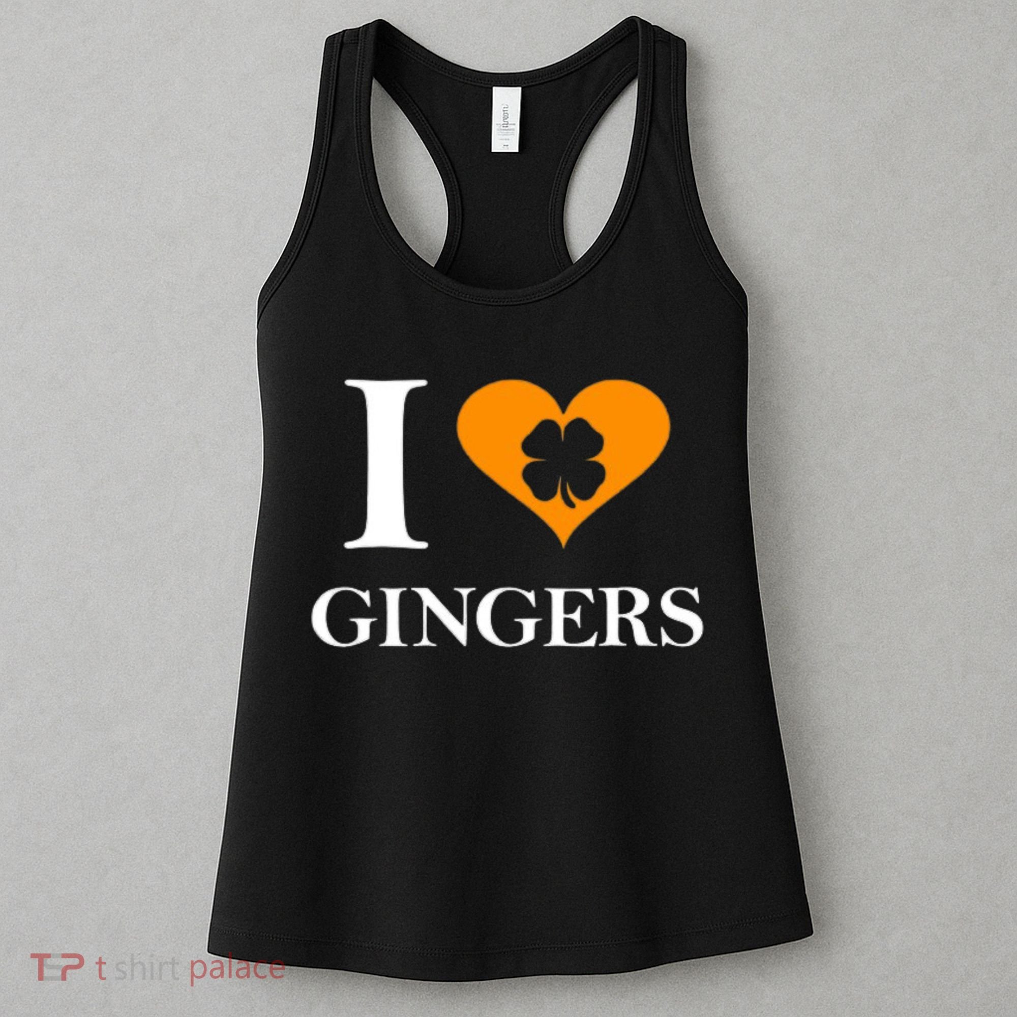 I Love Gingers Heart Shamrock Redhead Lover Women's Tank Top