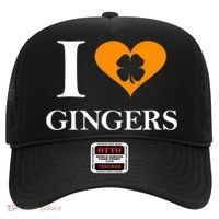 I Love Gingers Heart Shamrock Redhead Lover Hat thumb 0