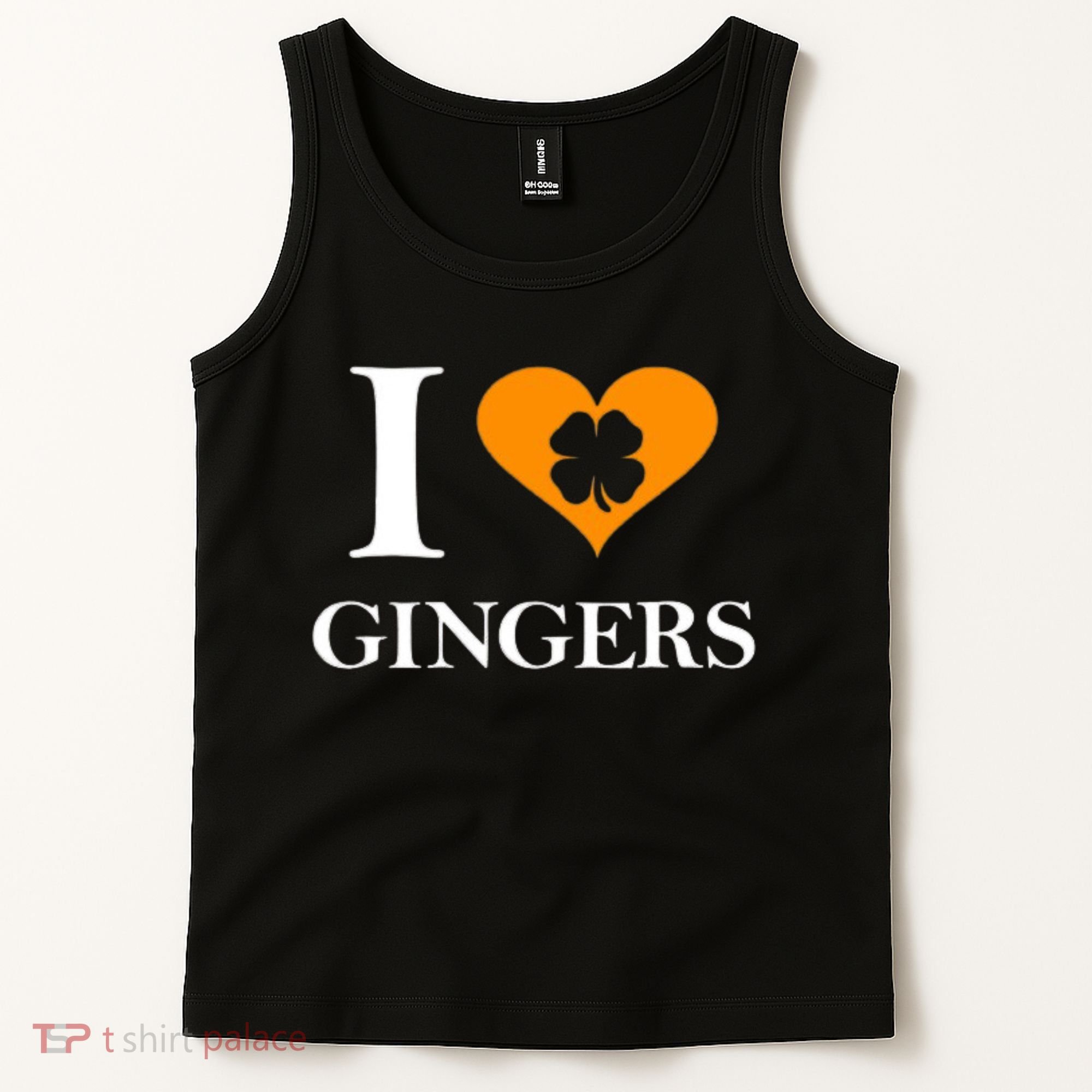 I Love Gingers Heart Shamrock Redhead Lover Tank Top