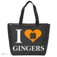 I Love Gingers Heart Shamrock Redhead Lover Tote Bag thumb 0