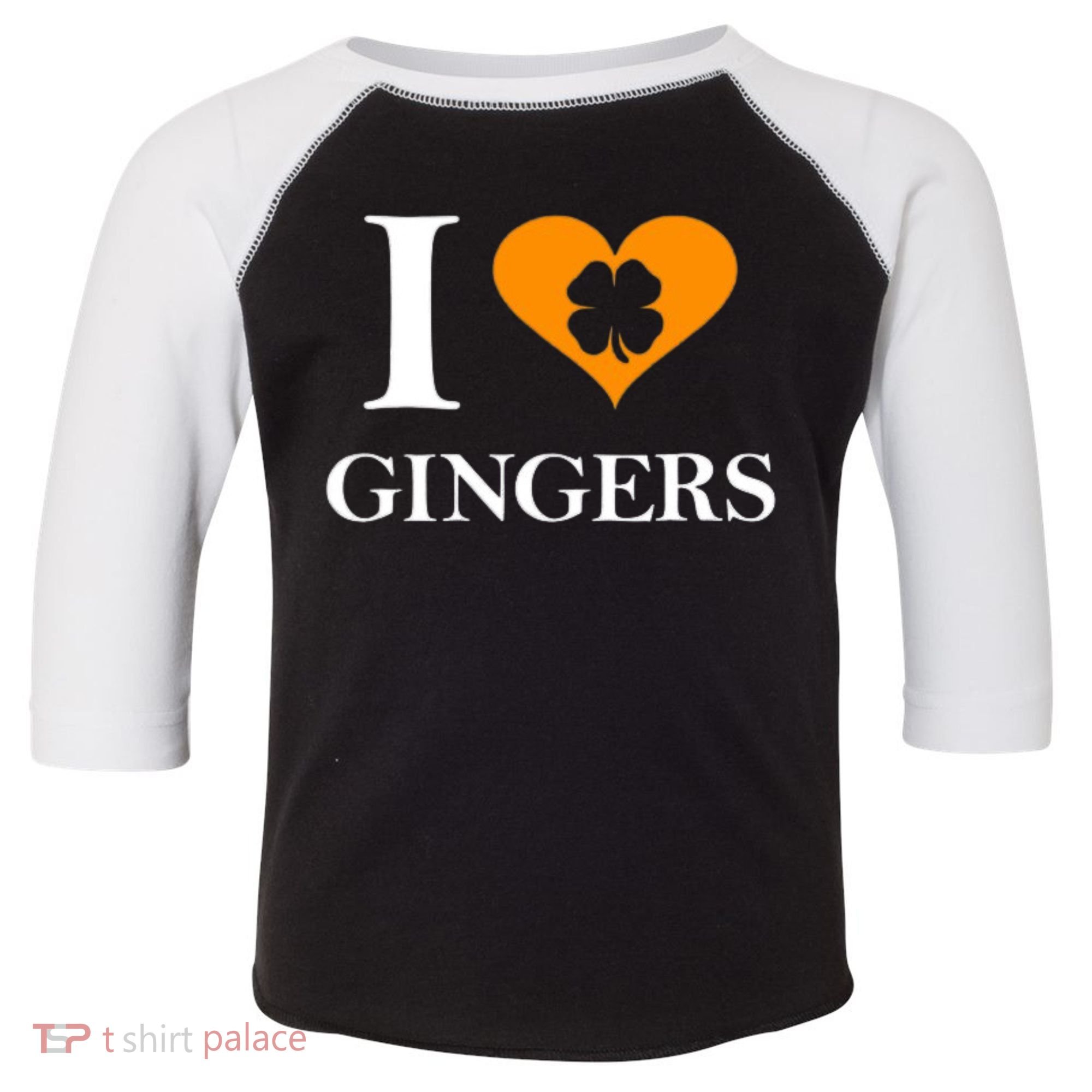 I Love Gingers Heart Shamrock Redhead Lover Toddler Fine Jersey T-Shirt