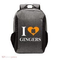 I Love Gingers Heart Shamrock Redhead Lover Vector Backpack thumb 0