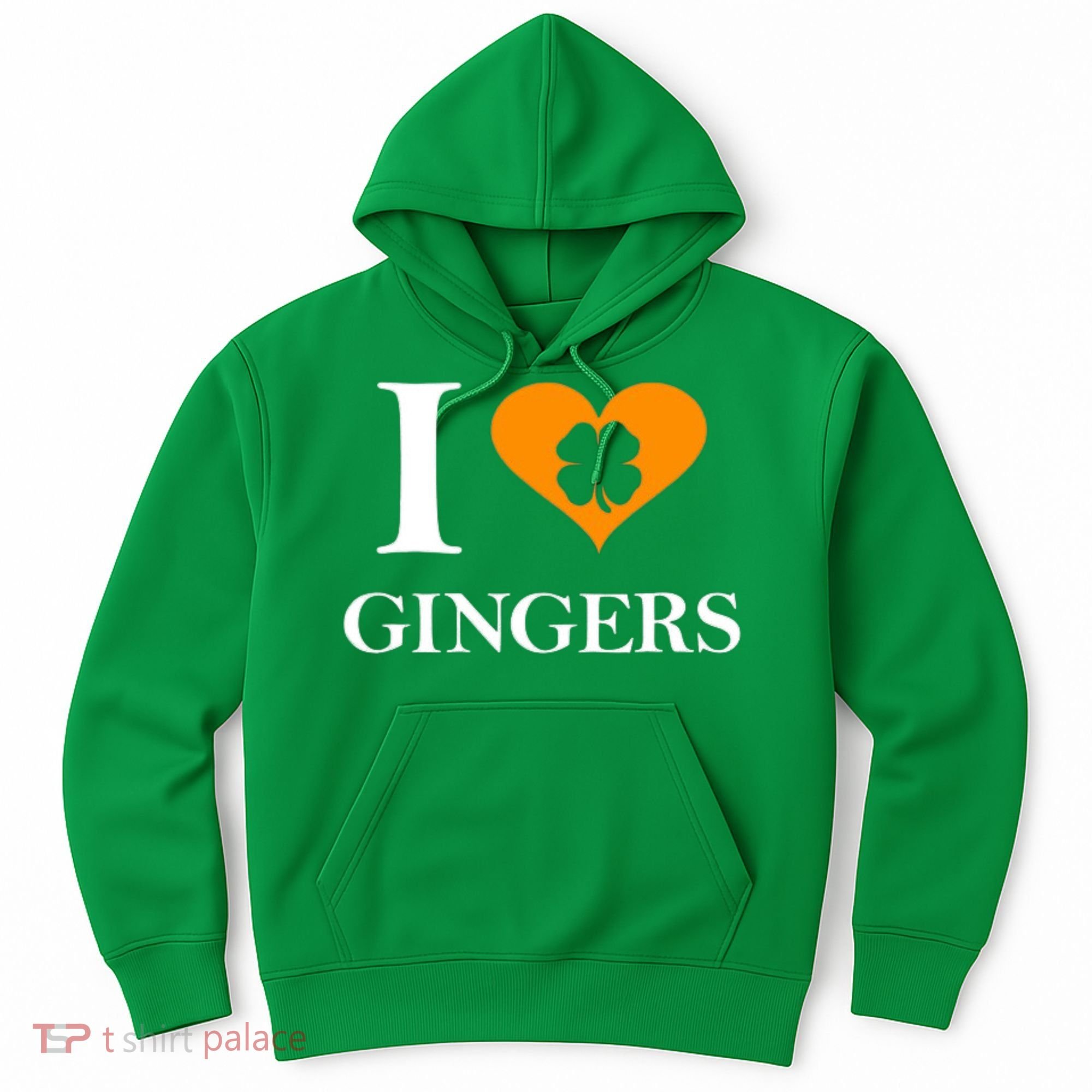 I Love Gingers Heart Shamrock Redhead Lover Hoodie