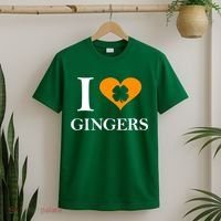 I Love Gingers Heart Shamrock Redhead Lover T-Shirt thumb 2