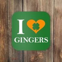 I Love Gingers Heart Shamrock Redhead Lover Coaster thumb 0