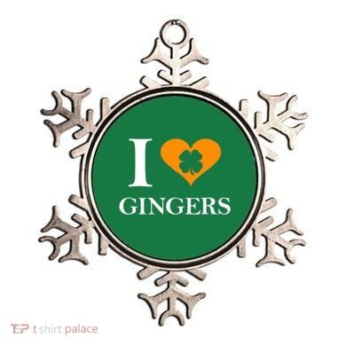 I Love Gingers Heart Shamrock Redhead Lover Ornament