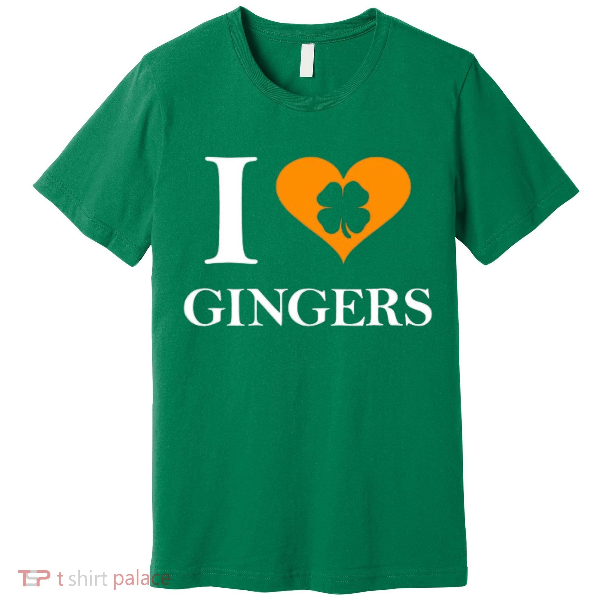 I Love Gingers Heart Shamrock Redhead Lover Premium T-Shirt