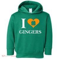 I Love Gingers Heart Shamrock Redhead Lover Toddler Hoodie thumb 0