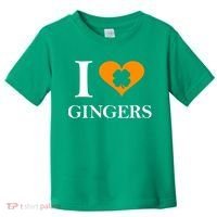 I Love Gingers Heart Shamrock Redhead Lover Toddler T-Shirt thumb 0