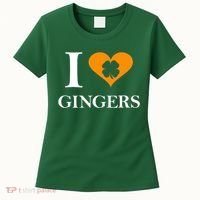 I Love Gingers Heart Shamrock Redhead Lover Women's T-Shirt thumb 0