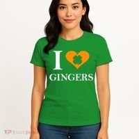 I Love Gingers Heart Shamrock Redhead Lover Women's T-Shirt thumb 4
