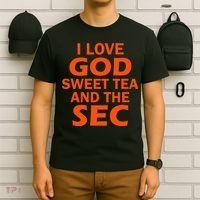 I Love God Sweet Tea And The Sec Southern Football T-Shirt thumb 6
