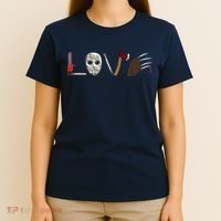I Love Horror Movies Scary Movie T-Shirt thumb 4