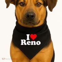 I Love Heart Reno Nevada Nv USA-Made Doggie Bandana thumb 1