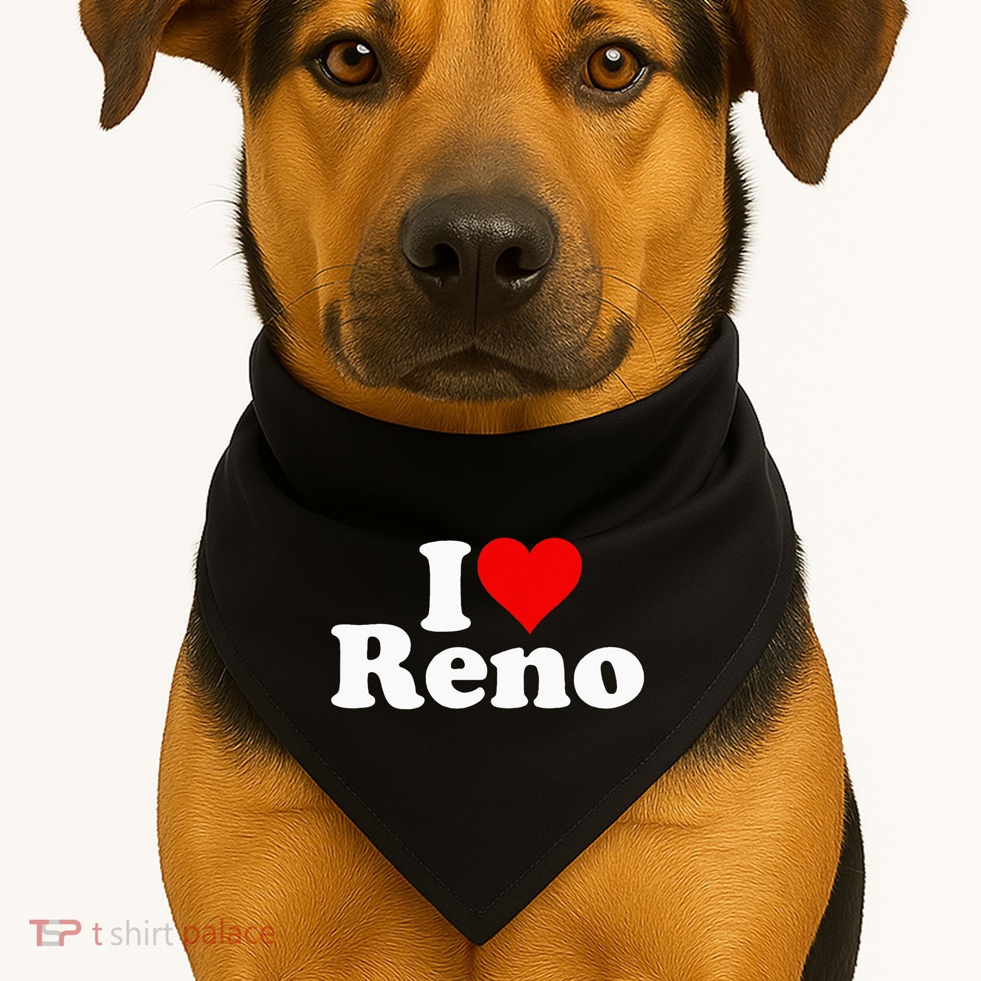 I Love Heart Reno Nevada Nv USA-Made Doggie Bandana
